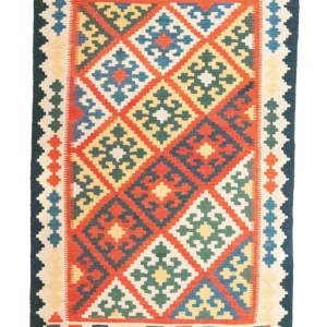 Dywan Kelim - Orientalny - 180 x 120 cm - pomarańczowy
