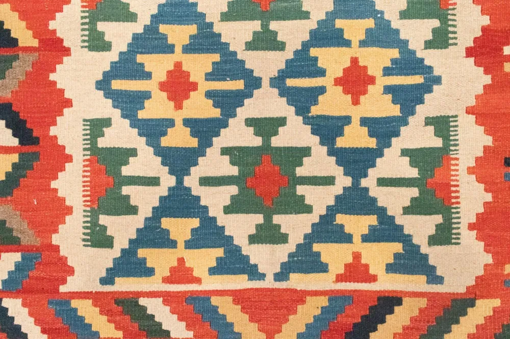 Dywan Kelim - Orientalny - 180 x 123 cm - pomarańczowy