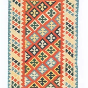 Dywan Kelim - Orientalny - 184 x 118 cm - pomarańczowy