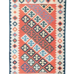 Dywan Kelim - Orientalny - 186 x 120 cm - pomarańczowy