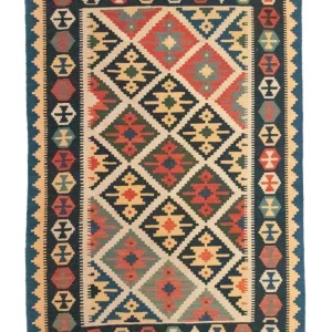 Dywan Kelim - Orientalny - 187 x 126 cm - niebieski