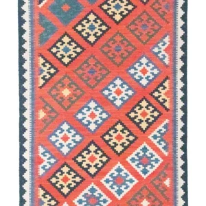 Dywan Kelim - Orientalny - 188 x 123 cm - pomarańczowy