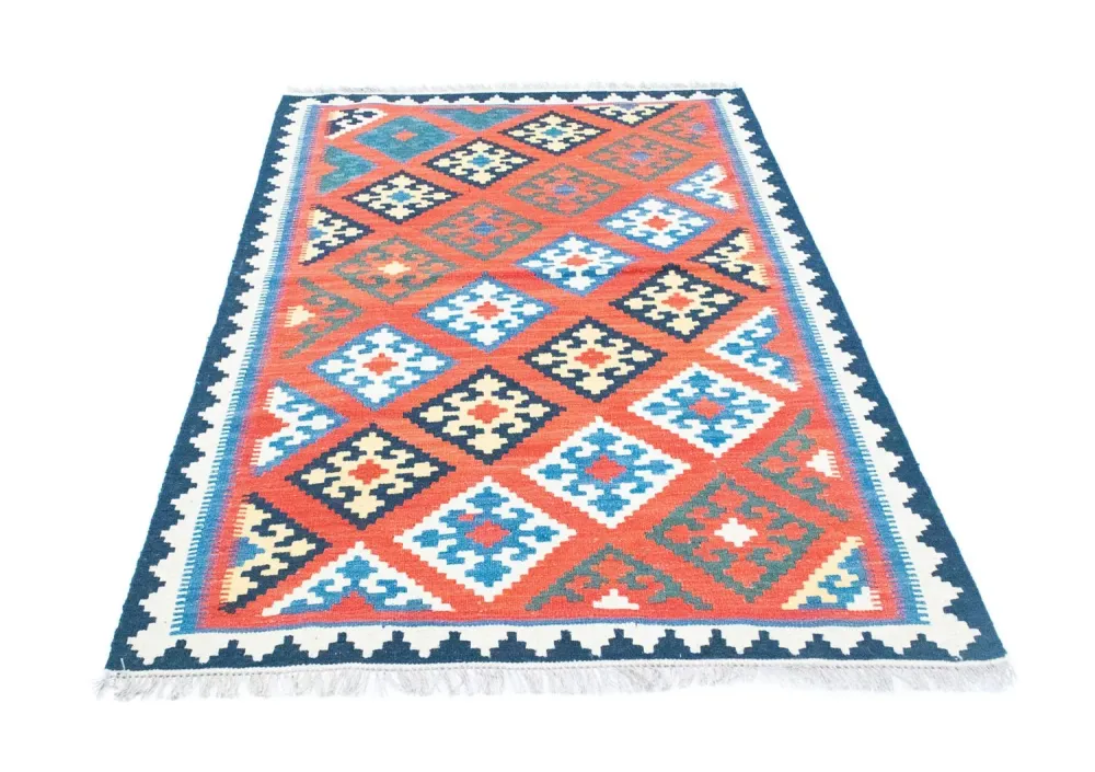 Dywan Kelim - Orientalny - 188 x 123 cm - pomarańczowy