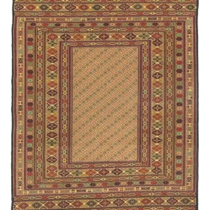 Dywan Kelim - Orientalny - 189 x 130 cm - brązowy