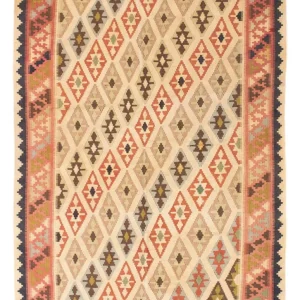 Dywan Kelim - Orientalny - 190 x 144 cm - beżowy