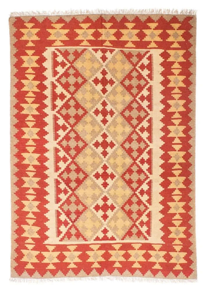 Dywan Kelim - Orientalny - 190 x 148 cm - pomarańczowy