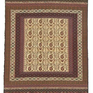Dywan Kelim - Orientalny - 196 x 123 cm - beżowy