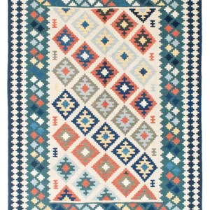 Dywan Kelim - Orientalny - 196 x 155 cm - beżowy