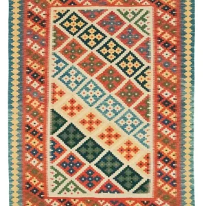 Dywan Kelim - Orientalny - 202 x 153 cm - pomarańczowy