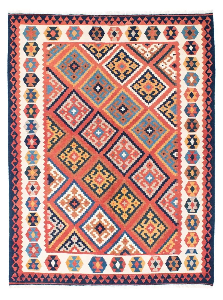 Dywan Kelim - Orientalny - 206 x 156 cm - rdza