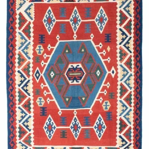 Dywan Kelim - Orientalny - 208 x 160 cm - czerwony