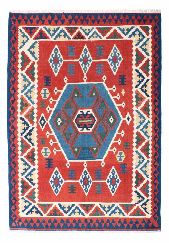 Dywan Kelim - Orientalny - 208 x 160 cm - czerwony
