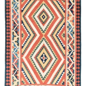 Dywan Kelim - Orientalny - 212 x 146 cm - rdza