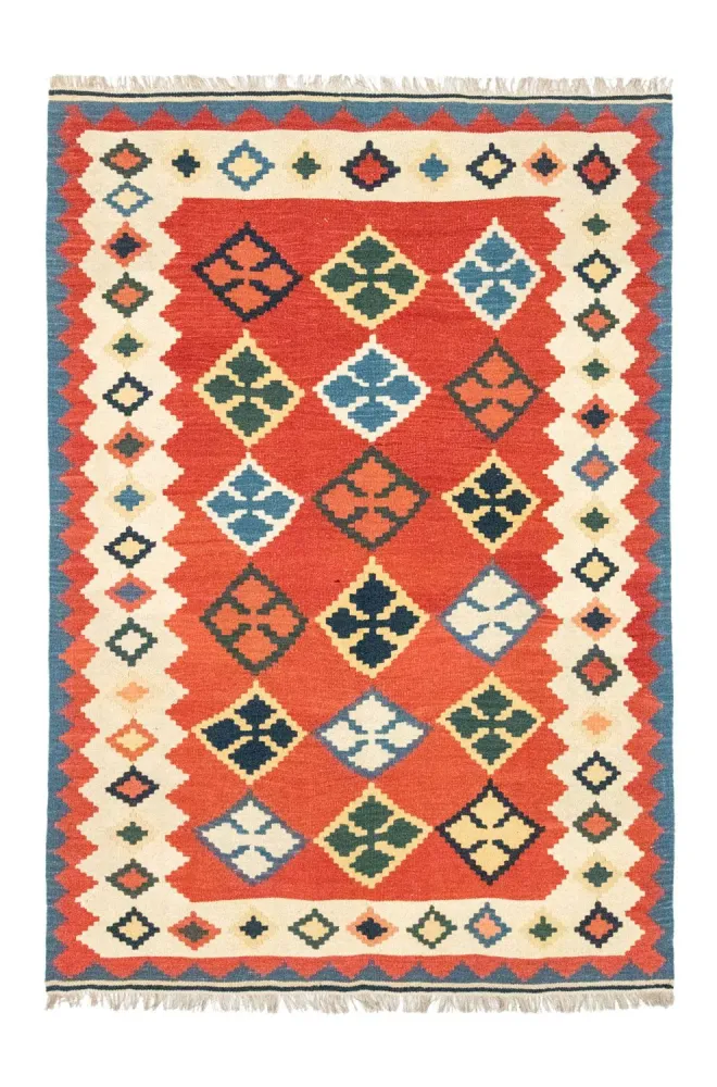 Dywan Kelim - Orientalny - 240 x 166 cm - pomarańczowy