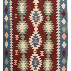 Dywan Kelim - Orientalny - 265 x 190 cm - ciemna czerwień