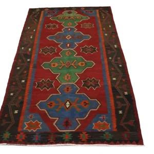 Dywan Kelim - Orientalny - 284 x 165 cm - czerwony