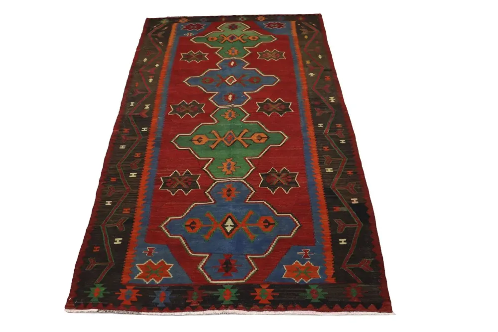 Dywan Kelim - Orientalny - 284 x 165 cm - czerwony