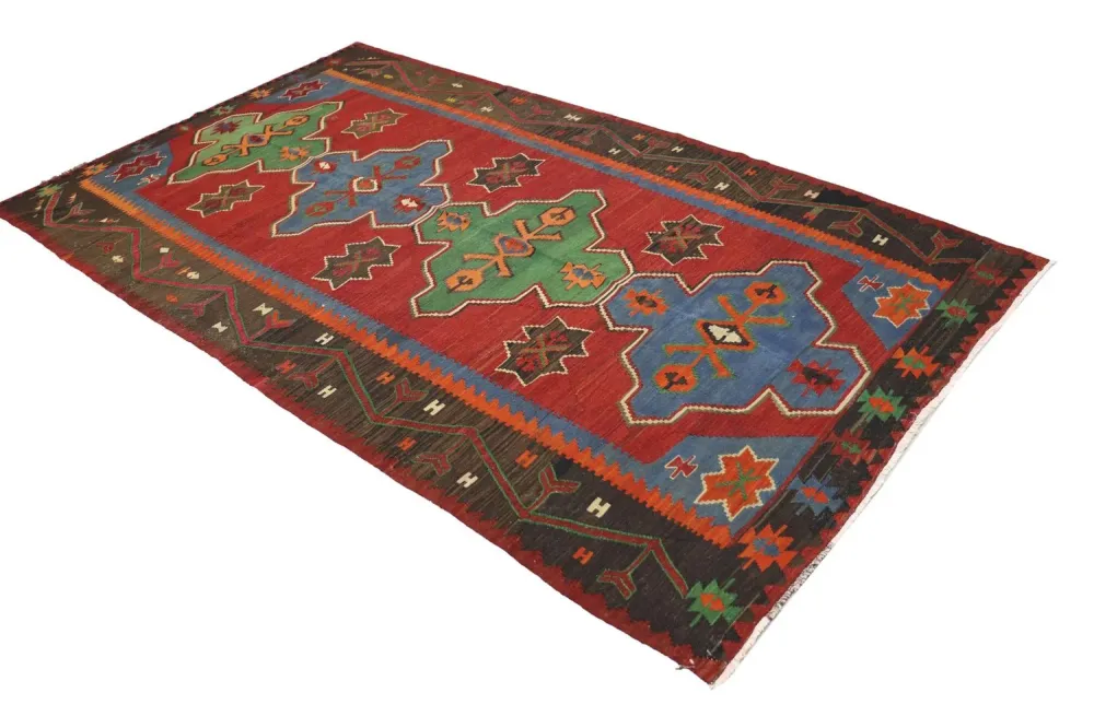 Dywan Kelim - Orientalny - 284 x 165 cm - czerwony