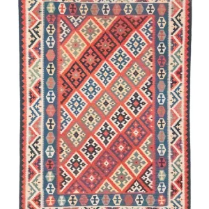 Dywan Kelim - Orientalny - 297 x 202 cm - pomarańczowy