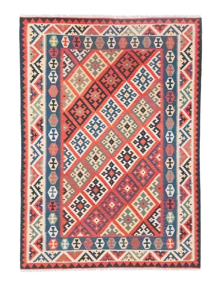 Dywan Kelim - Orientalny - 297 x 202 cm - pomarańczowy