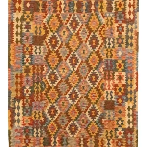 Dywan Kelim - Orientalny - 298 x 198 cm - brązowy