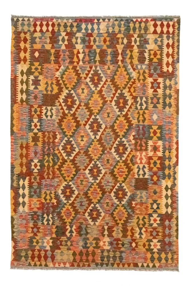 Dywan Kelim - Orientalny - 298 x 198 cm - brązowy