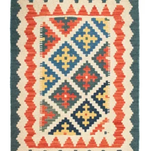 Dywan Kelim - Orientalny - 89 x 67 cm - beżowy