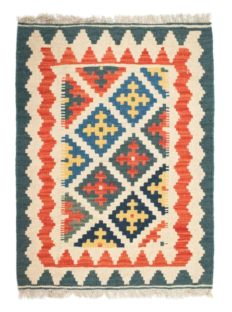 Dywan Kelim - Orientalny - 89 x 67 cm - beżowy