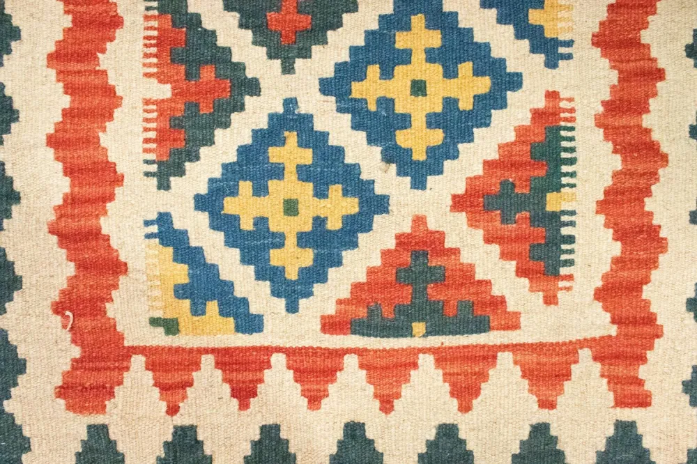 Dywan Kelim - Orientalny - 89 x 67 cm - beżowy