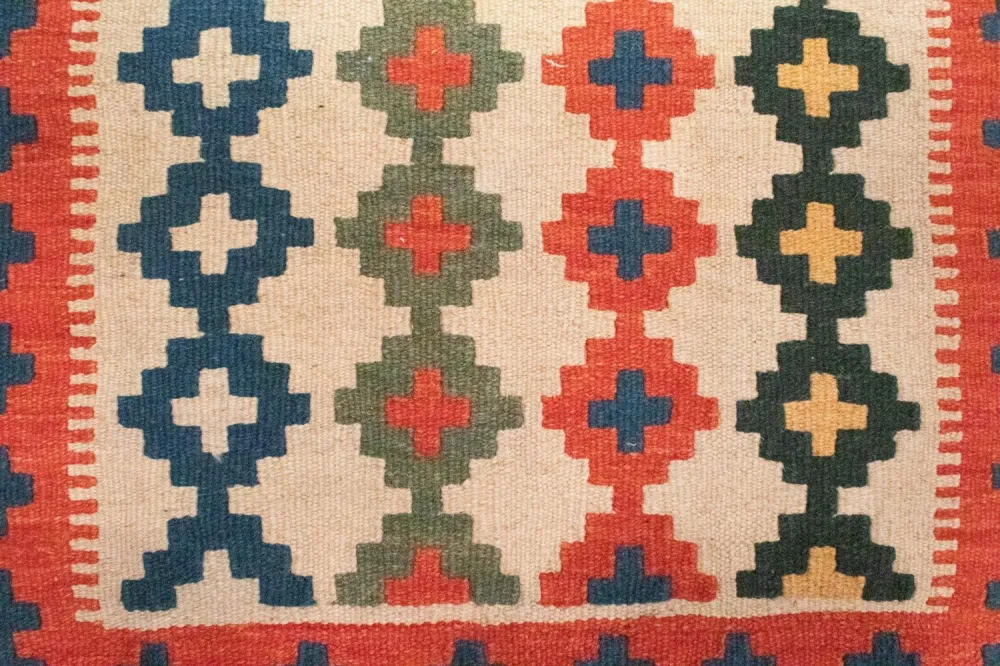 Dywan Kelim - Orientalny - 87 x 60 cm - beżowy