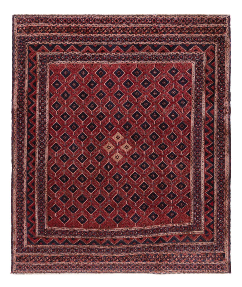 Dywan Kelim - Orientalny kształt specjalny - 184 x 158 cm - ciemna czerwień