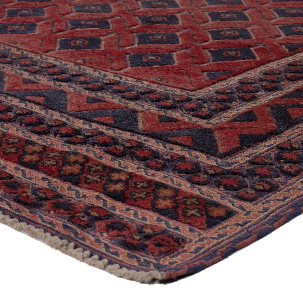 Dywan Kelim - Orientalny kształt specjalny - 184 x 158 cm - ciemna czerwień