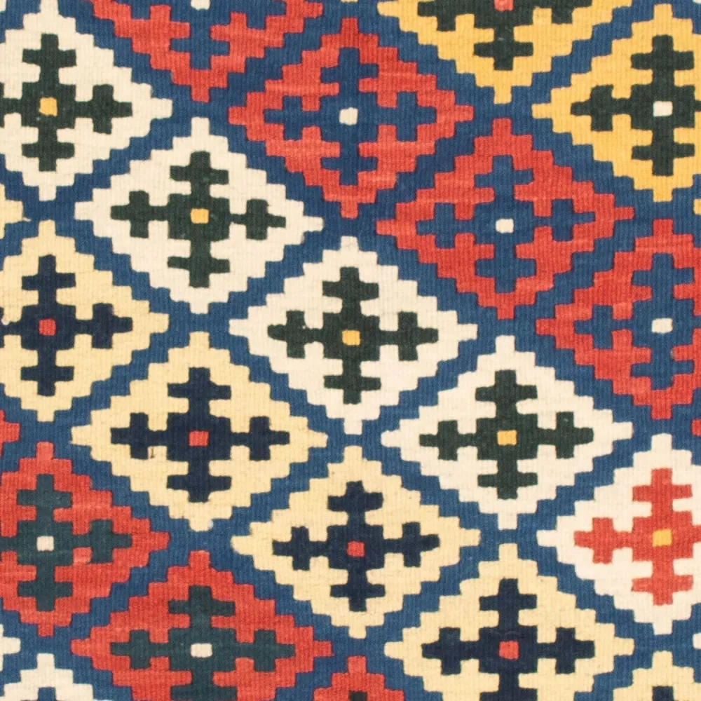 Dywan Kelim - Orientalny kwadratowy - 104 x 102 cm - niebieski