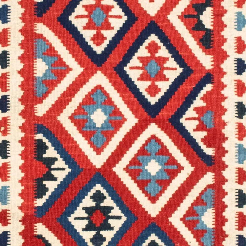 Dywan Kelim - Orientalny kwadratowy - 104 x 103 cm - beżowy