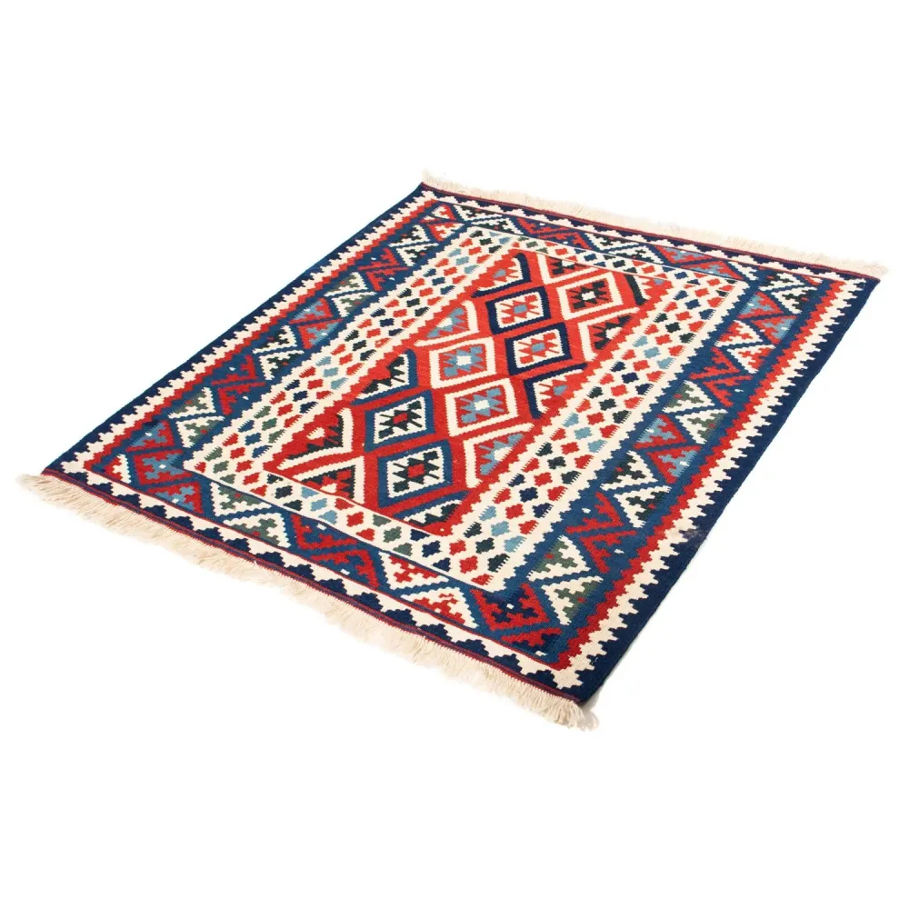 Dywan Kelim - Orientalny kwadratowy - 104 x 103 cm - beżowy