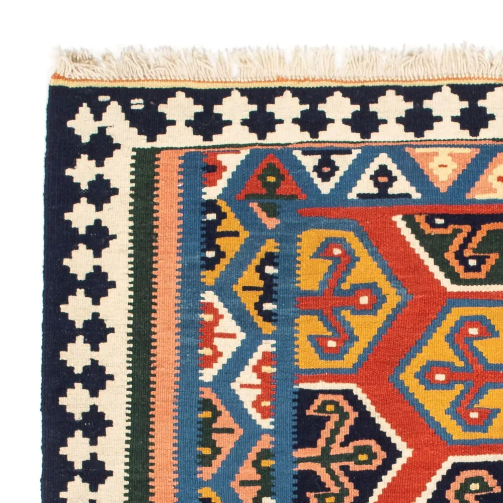 Dywan Kelim - Orientalny kwadratowy - 105 x 103 cm - czerwony