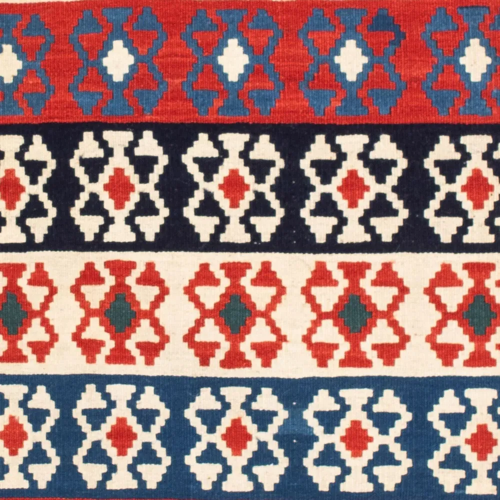 Dywan Kelim - Orientalny kwadratowy - 110 x 100 cm - niebieski