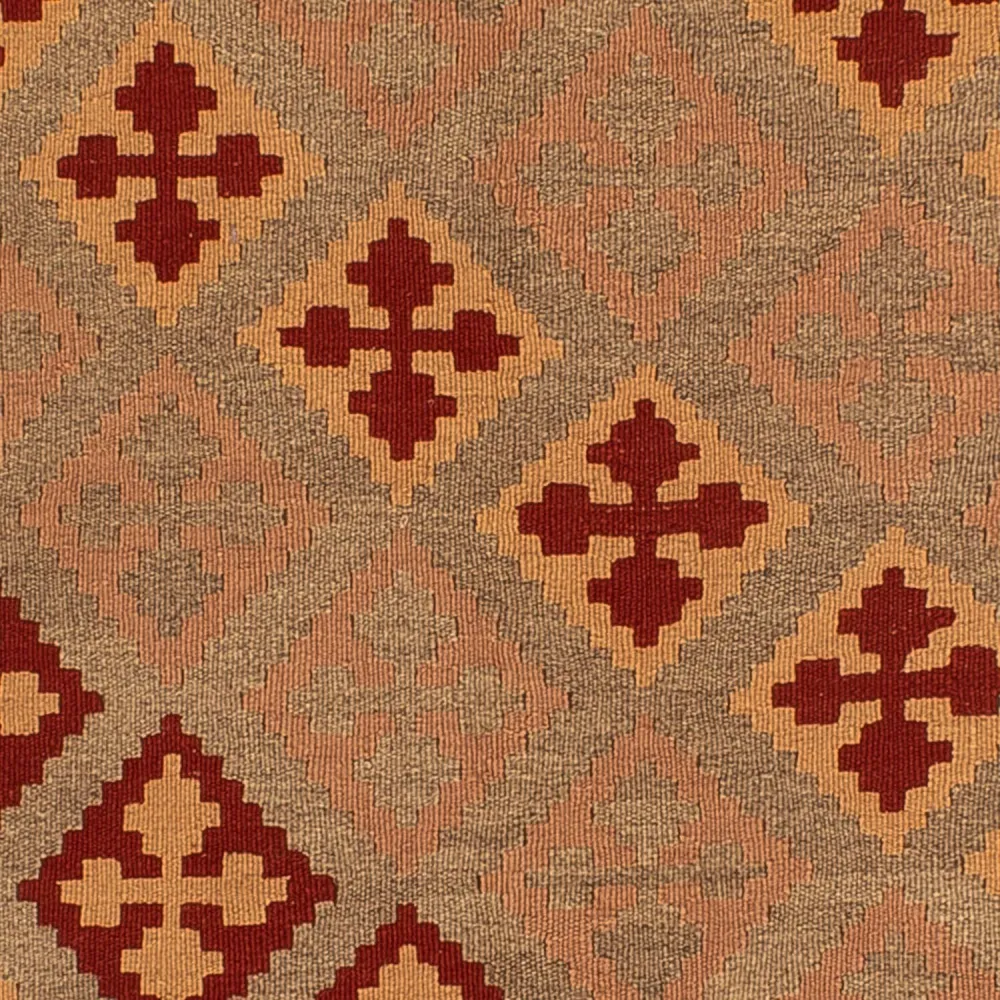 Dywan Kelim - Orientalny kwadratowy - 165 x 161 cm - ciemna czerwień