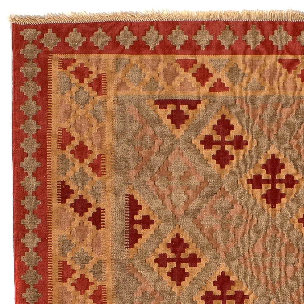 Dywan Kelim - Orientalny kwadratowy - 165 x 161 cm - ciemna czerwień