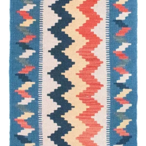 Dywan Kelim - Orientalny - 91 x 61 cm - niebieski