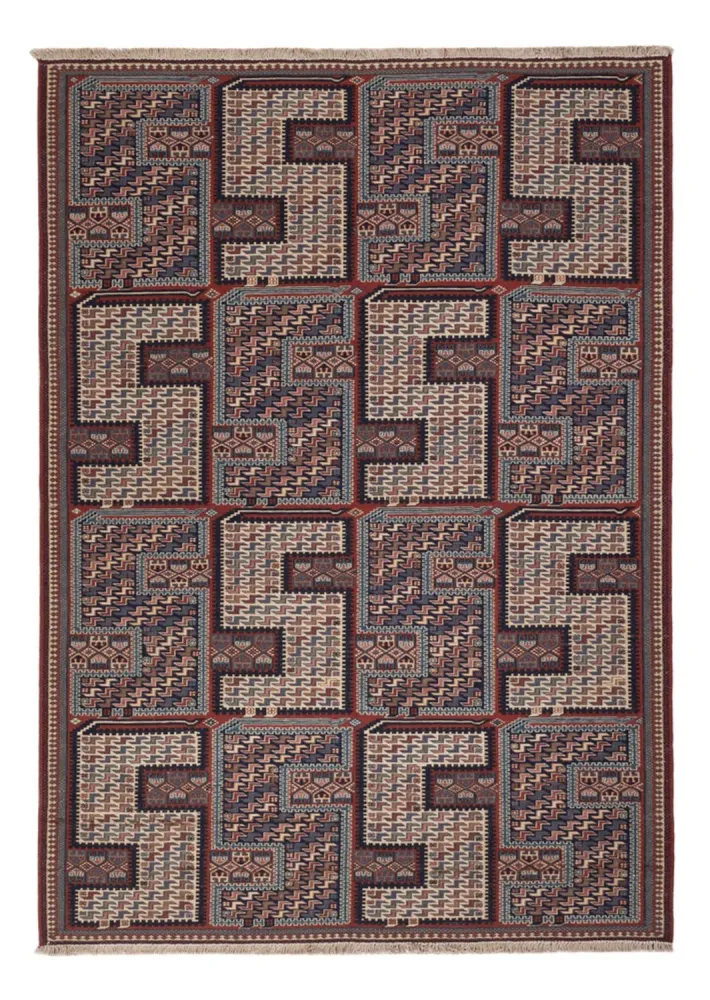 Dywan Kelim - Orientalny - Soumak - 223 x 156 cm - ciemny beż