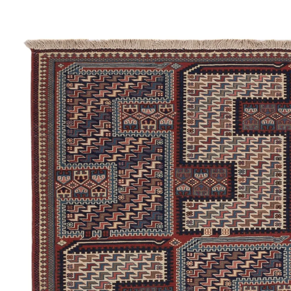 Dywan Kelim - Orientalny - Soumak - 223 x 156 cm - ciemny beż