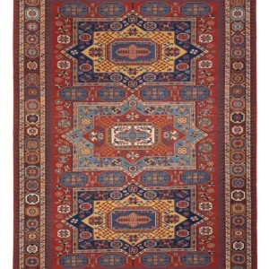 Dywan Kelim - Orientalny - Soumak - 329 x 256 cm - czerwony