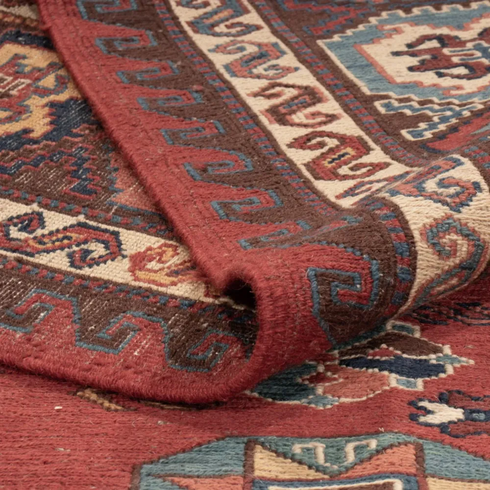 Dywan Kelim - Orientalny - Soumak - 329 x 256 cm - czerwony