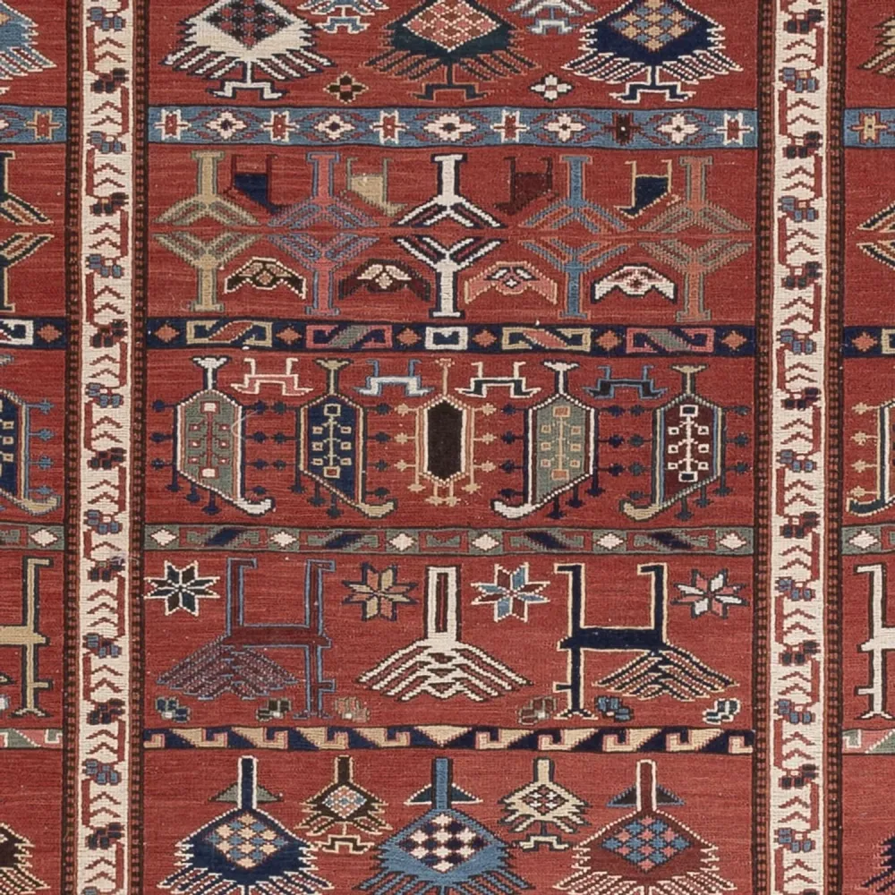 Dywan Kelim - Orientalny - Soumak kwadratowy - 205 x 192 cm - rdza