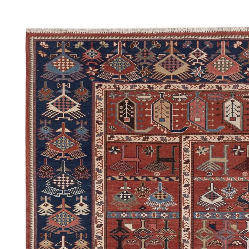 Dywan Kelim - Orientalny - Soumak kwadratowy - 205 x 192 cm - rdza
