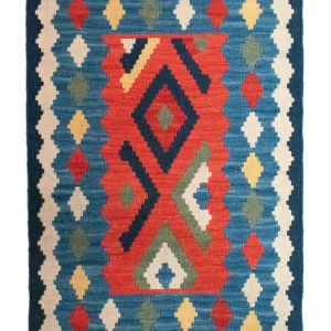 Dywan Kelim - Orientalny - 96 x 63 cm - wielokolorowy