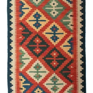 Dywan Kelim - Orientalny - 92 x 62 cm - wielokolorowy