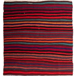 Dywan Kelim - Stary - 105 x 90 cm - wielokolorowy