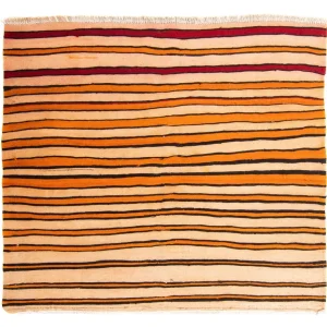 Dywan Kelim - Stary - 145 x 130 cm - wielokolorowy